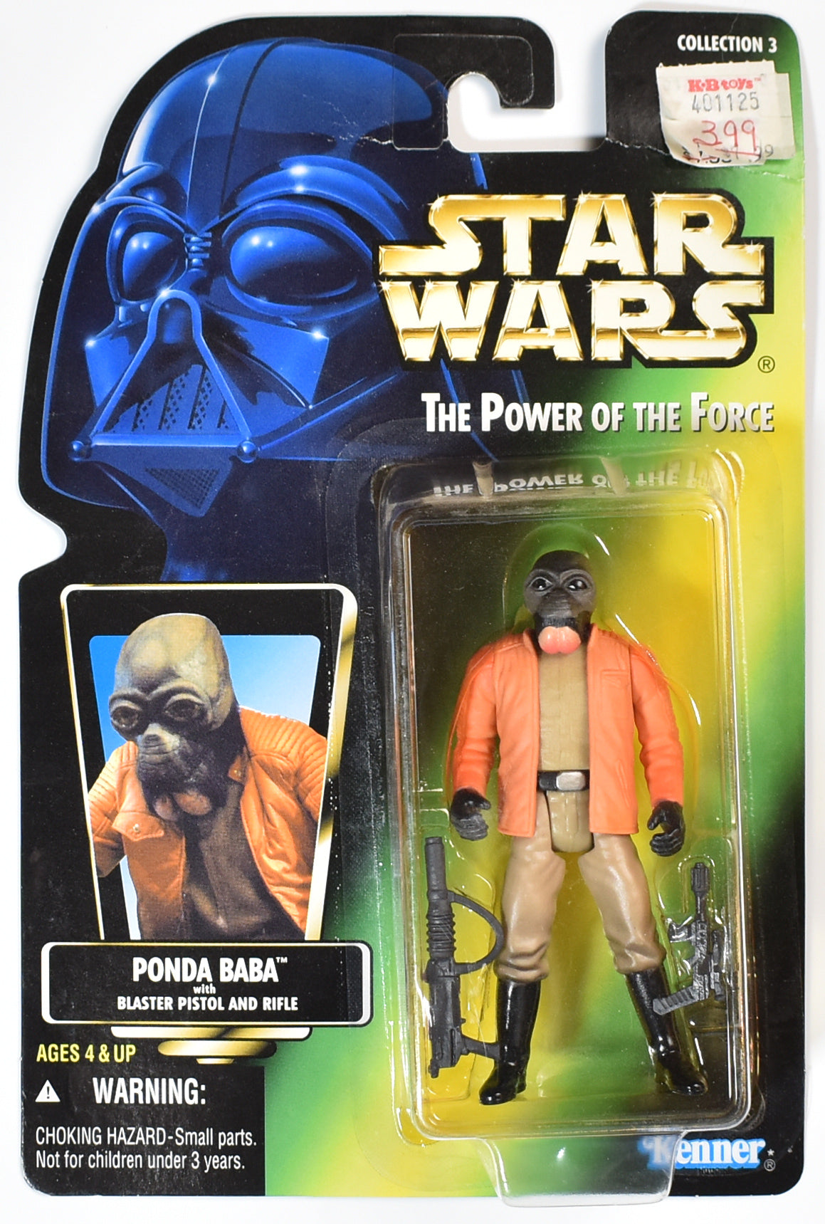 Star Wars Power of the force Green Card Ponda Baba Action Figure Kenner 1996