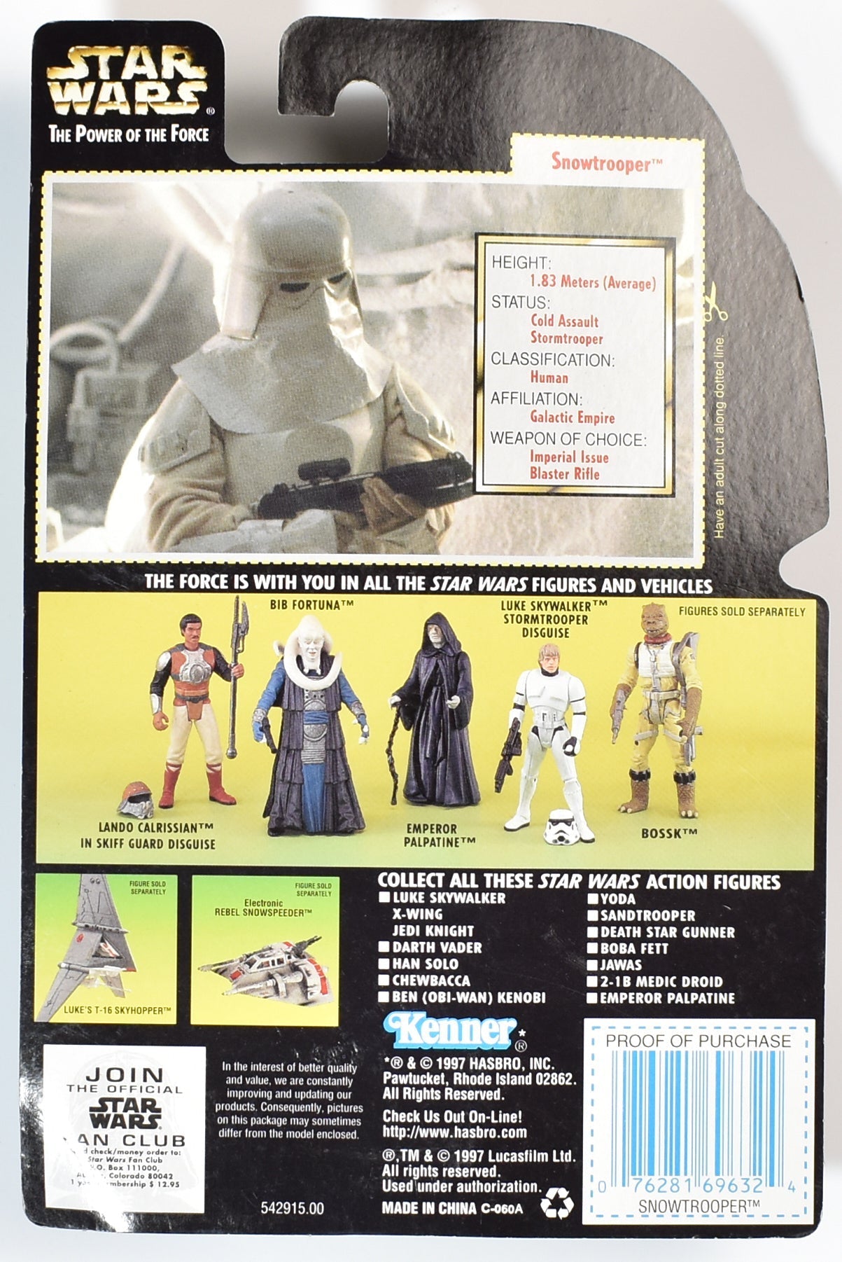 Star Wars Power of the force Green Card SnowTrooper