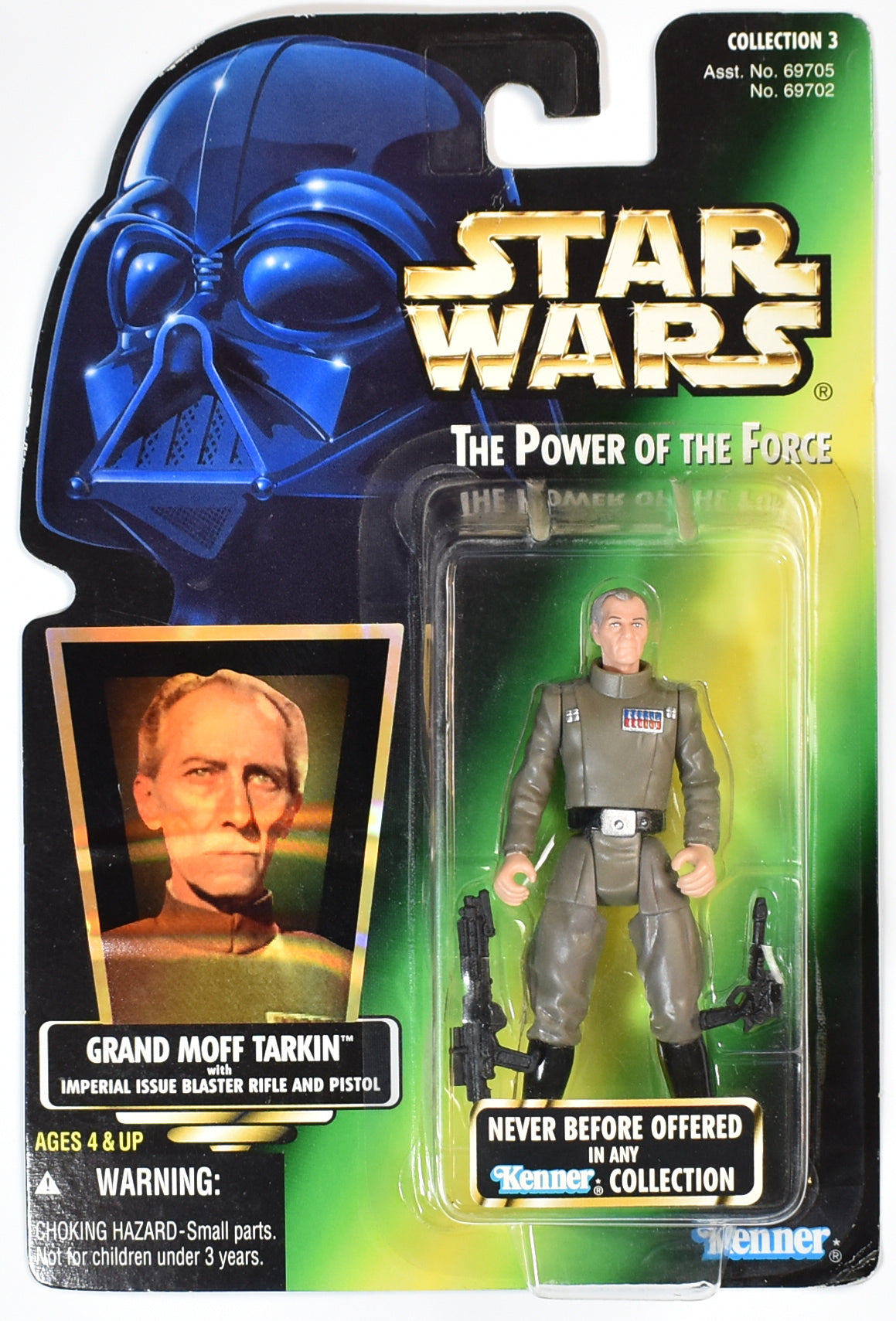 Star Wars Power of the Force Green Card Grand Moff Tarkin Kenner 1996 Action Fig