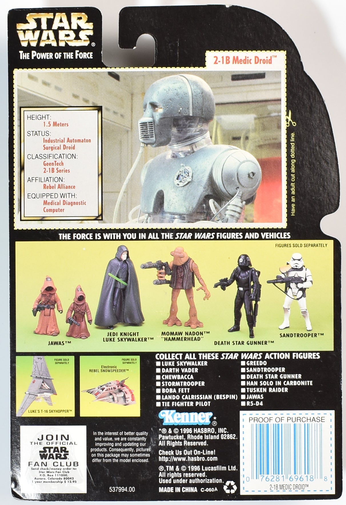 Star Wars Power of the force Green Card 2-1B Medic Droid