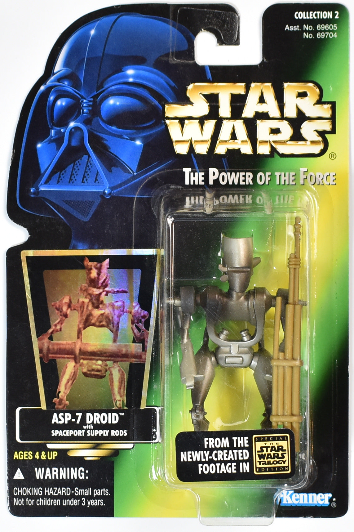 Star Wars Power of the Force Green Card ASP-7 Droid 1996 Kenner