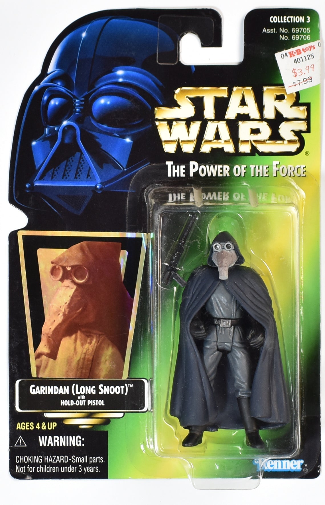 Star Wars Power of the force Green Card Garindan Long Snoot Kenner 1997