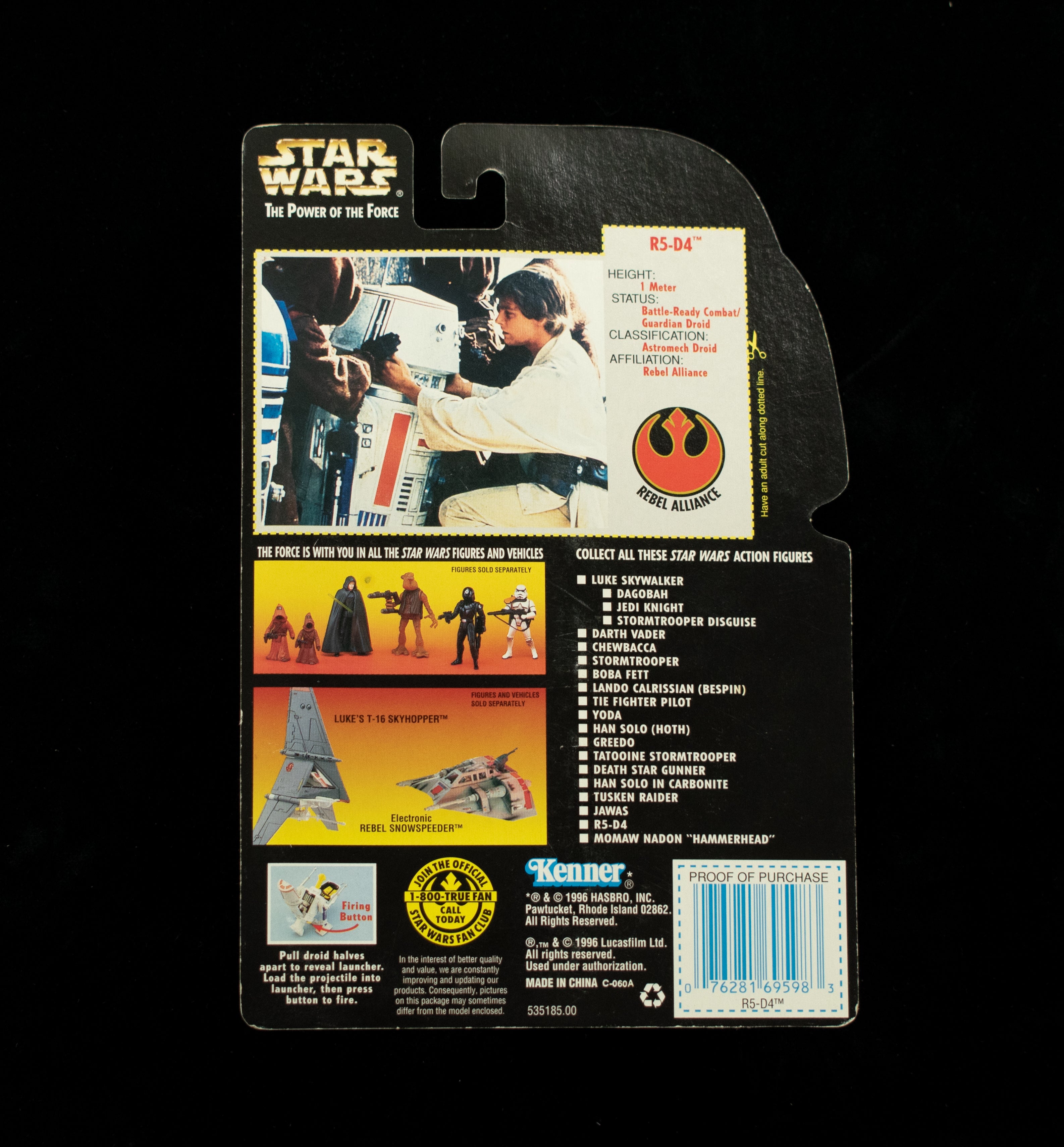 Star Wars Power Of the Force Orange Card R5-D4 1995