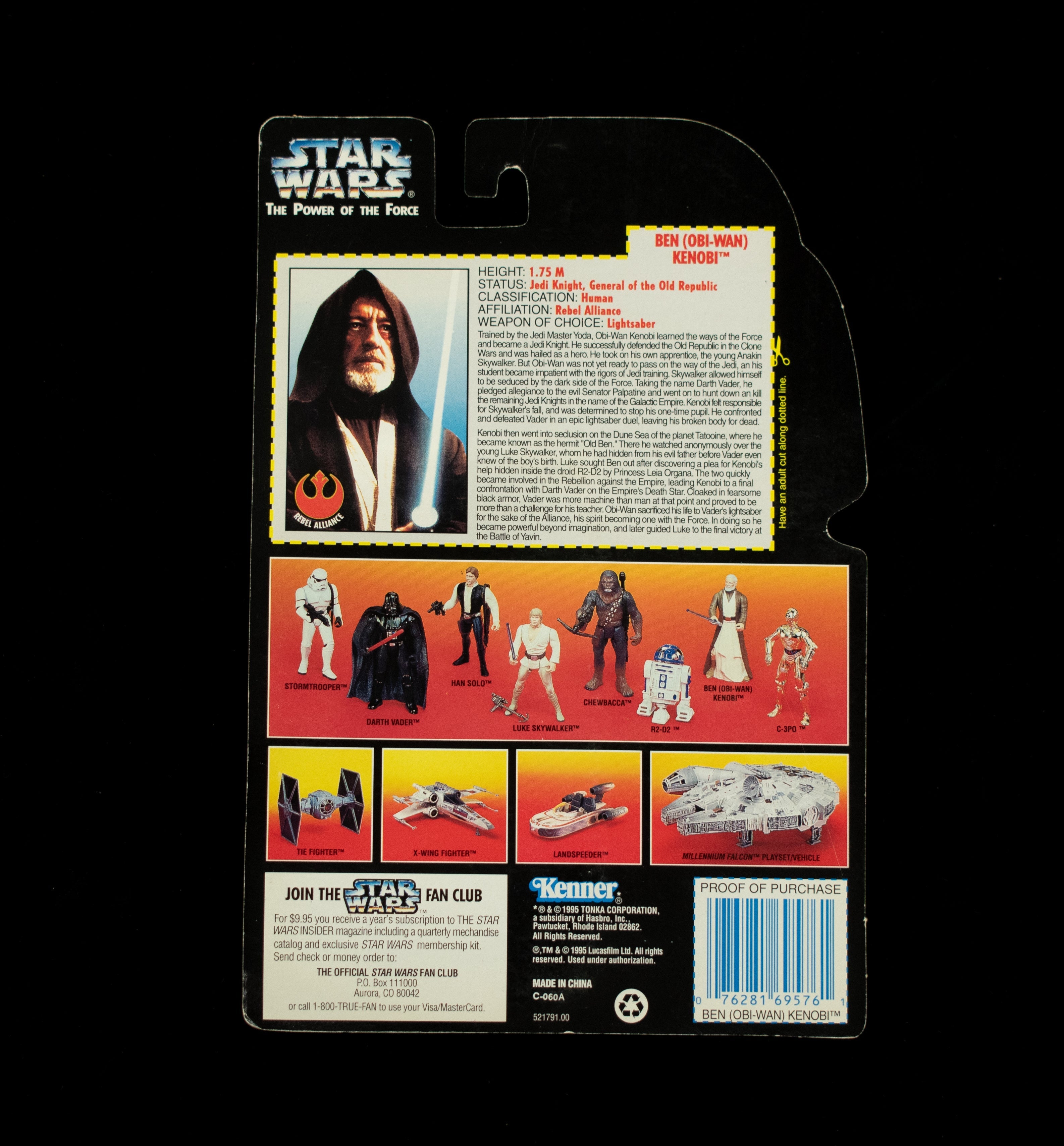 Star Wars Power Of the Force Orange Card Ben Obi Wan Kenobi Long Sword