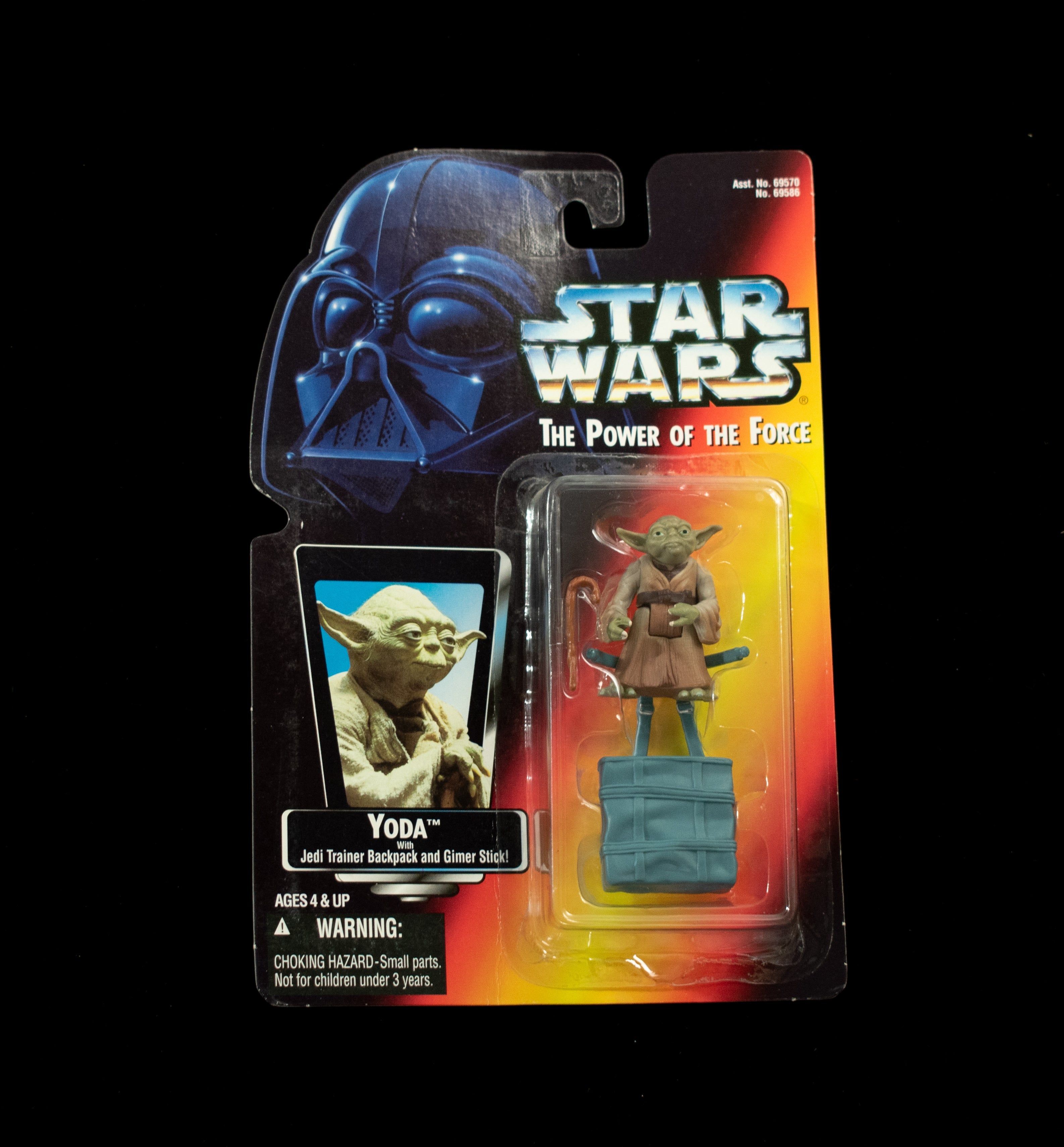 Yoda Jedi Trainer Back Pack Star Wars Power of the Force Kenner Orange Card