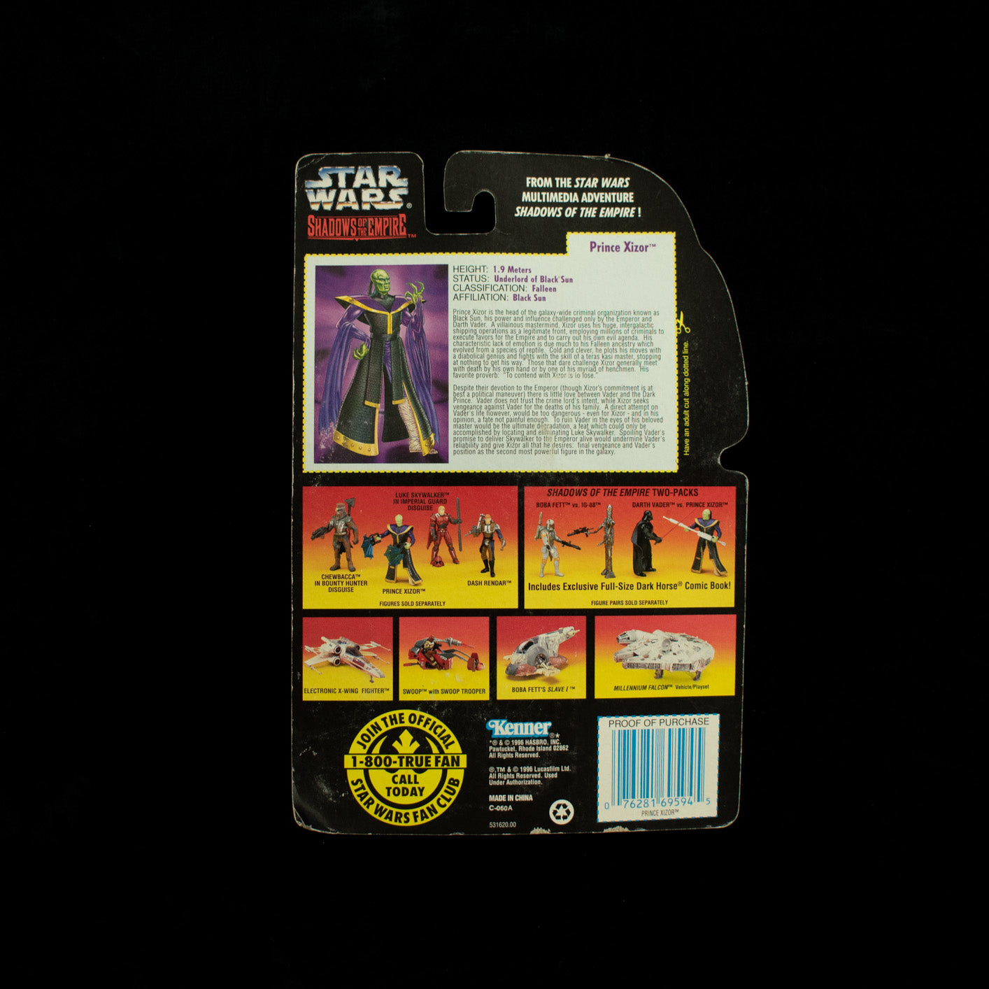Star Wars Shadows of the empire Prince Xizor Kenner
