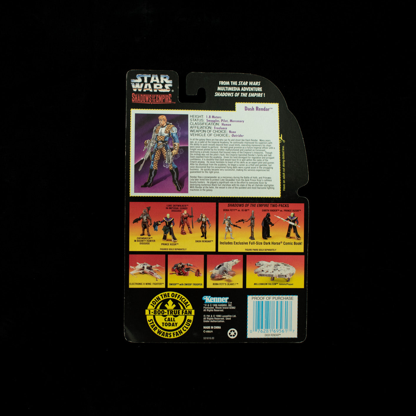 Dash Rendar Star Wars shadows of the empire 1996 New sealed