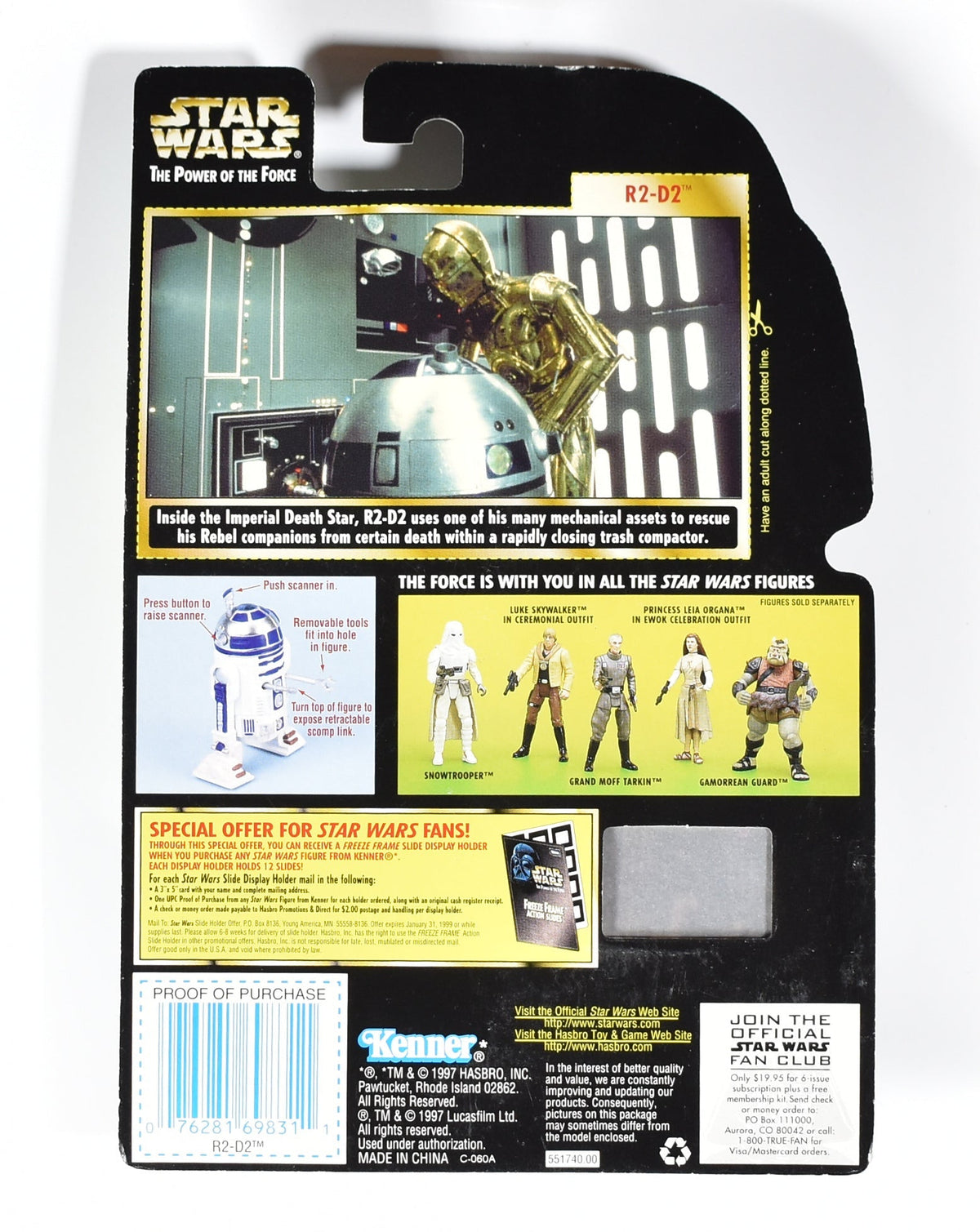 Star Wars Power of the Force Freeze Frame R2 D2 Pop Up Action Figure