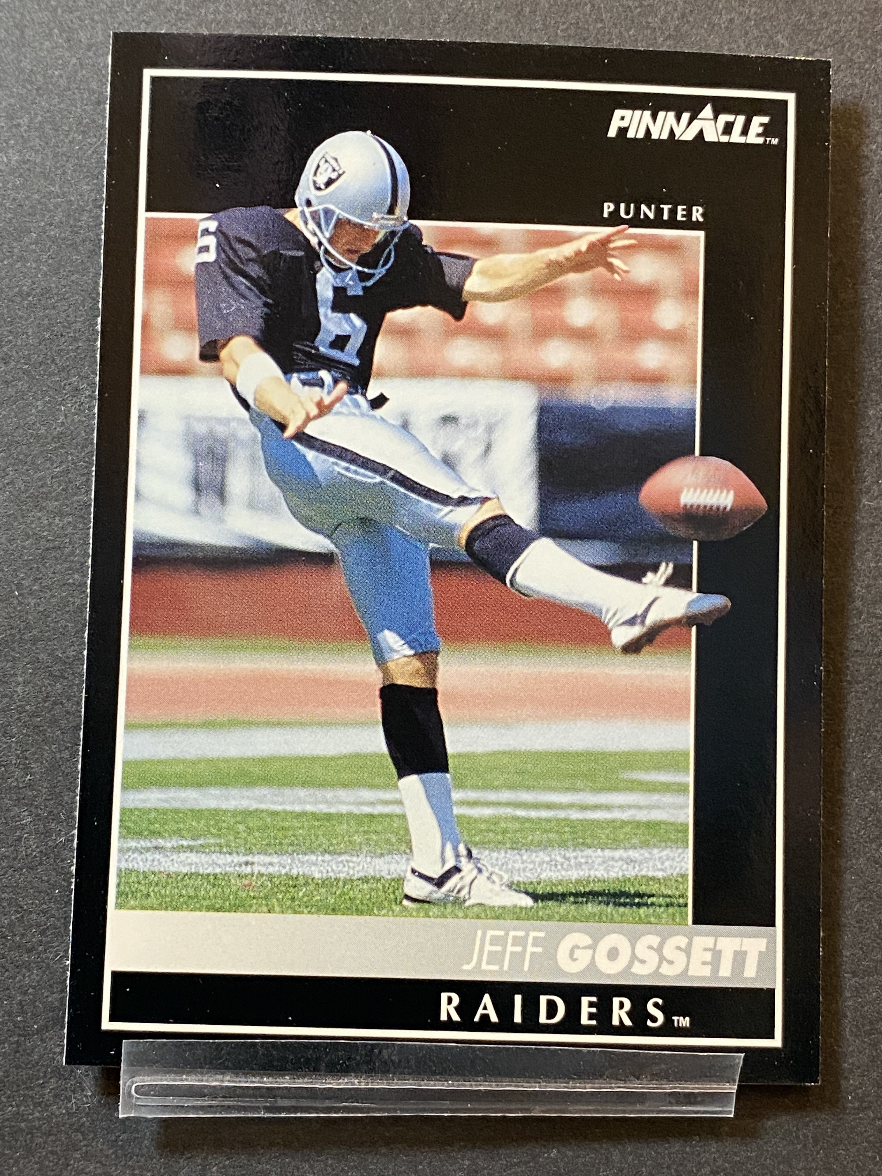 Jeff Gossett 1992 Pinnacle Football Card Las Vegas Raiders