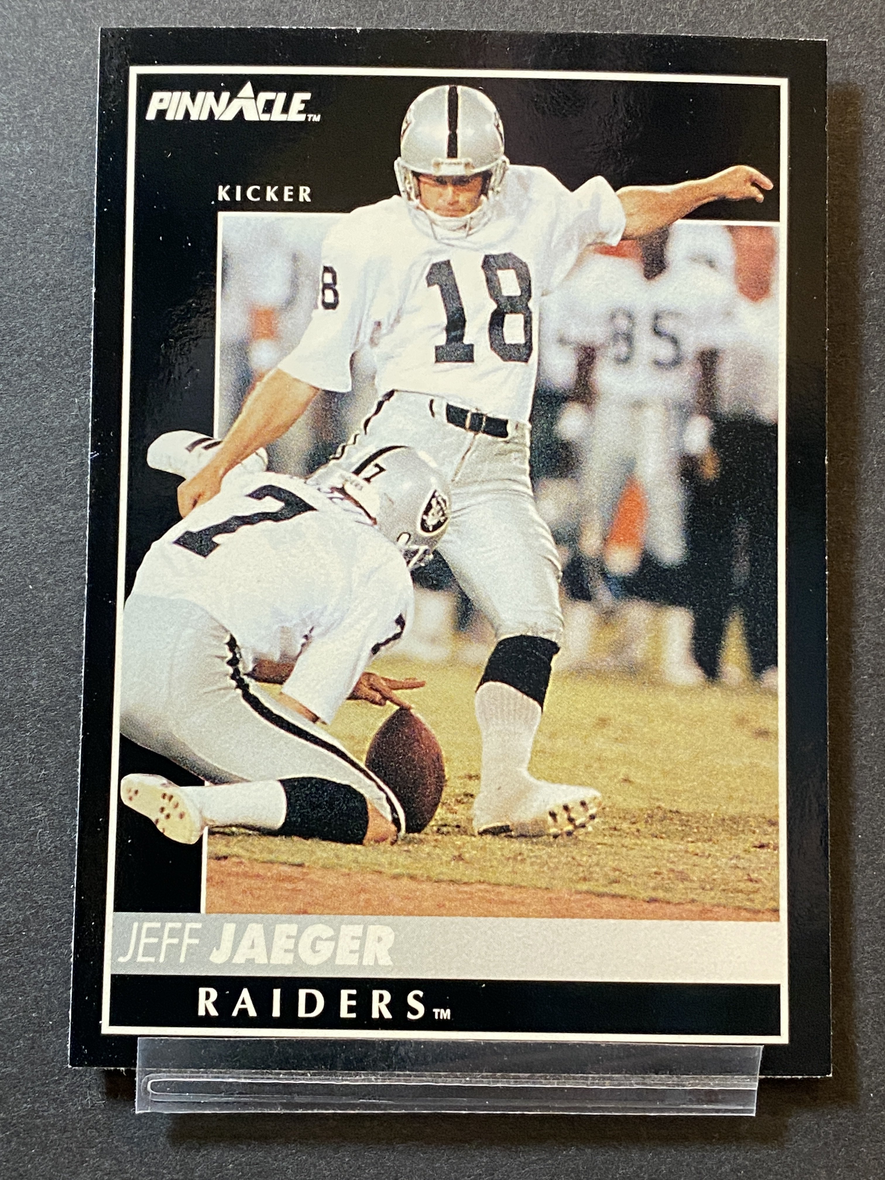 Jeff Jaeger 1992 Pinnacle Football Card Las Vegas Raiders