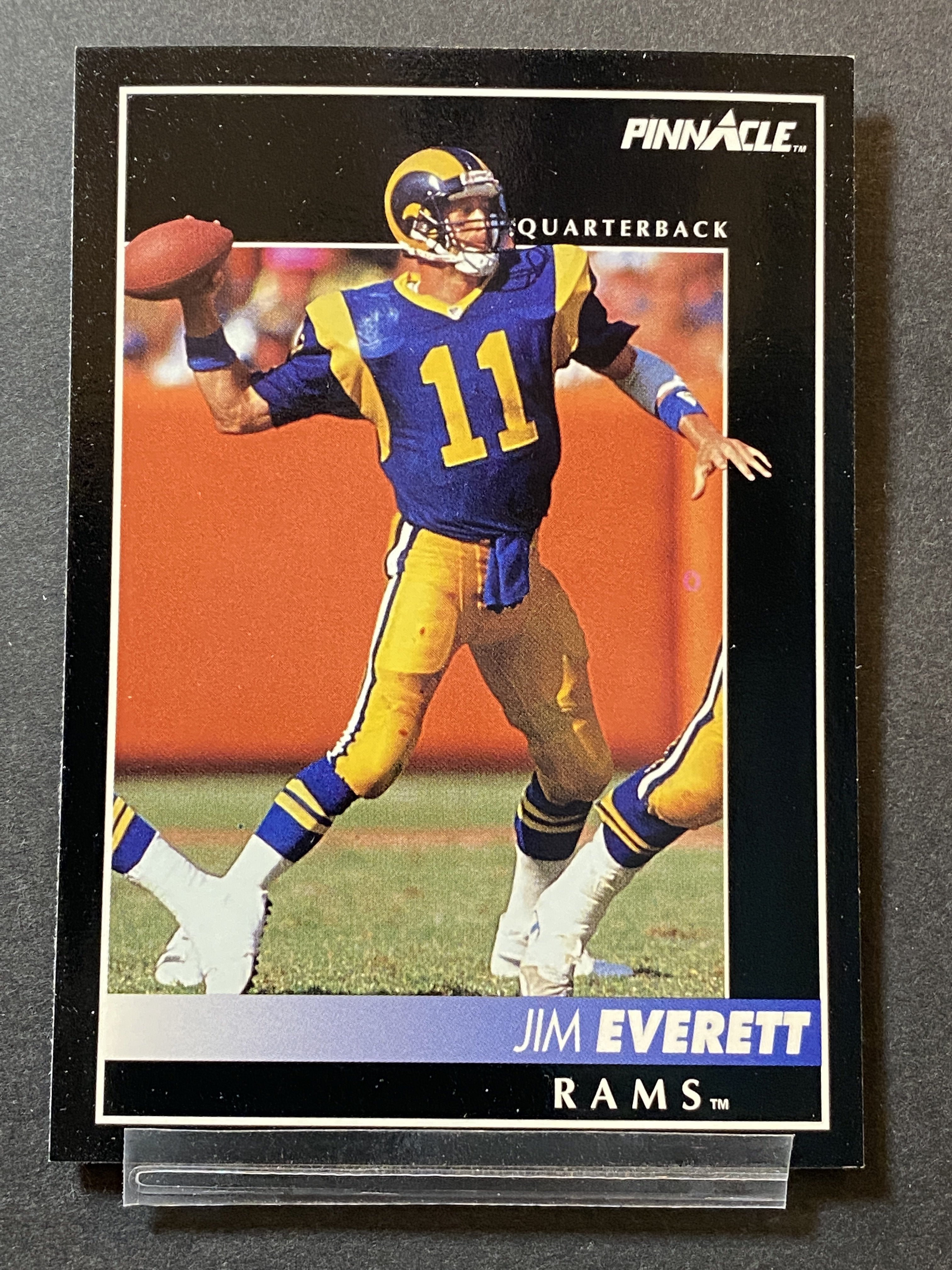 Jim Everett Pinnacle Football Card Rams