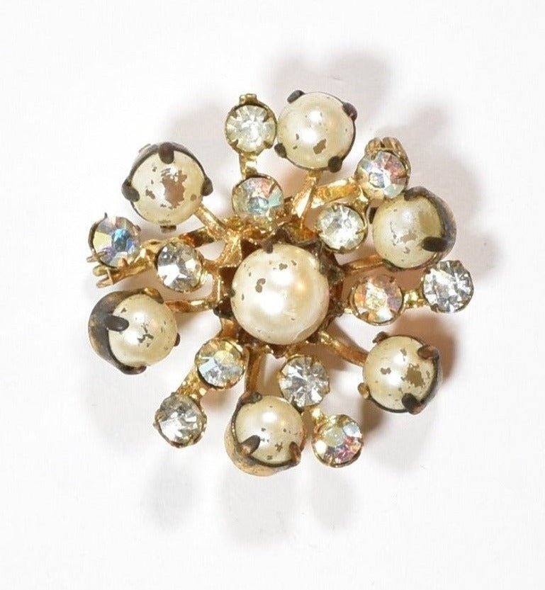 Pearl Pendant Brooch Pin used vintage Faded branded