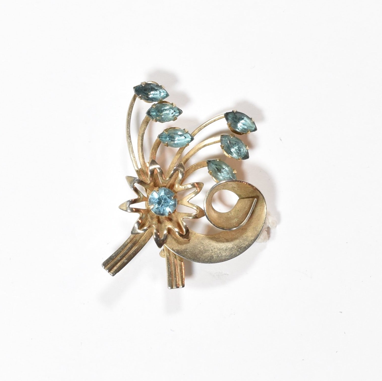 Golden Pendant brooch pin used Very Nice Vintage piece 2 inch