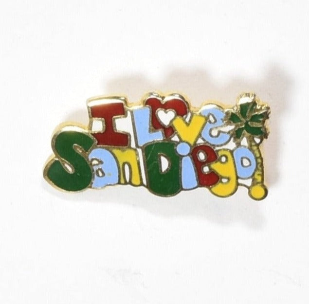 I love San Diego pin Brooch Pin Collectible vintage Pin Used 1 inch