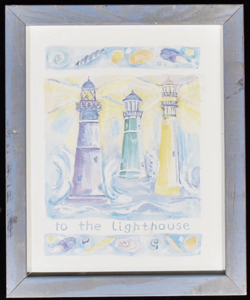 To the light house painting 9x11 Framed Lilly Davies 1996 Print