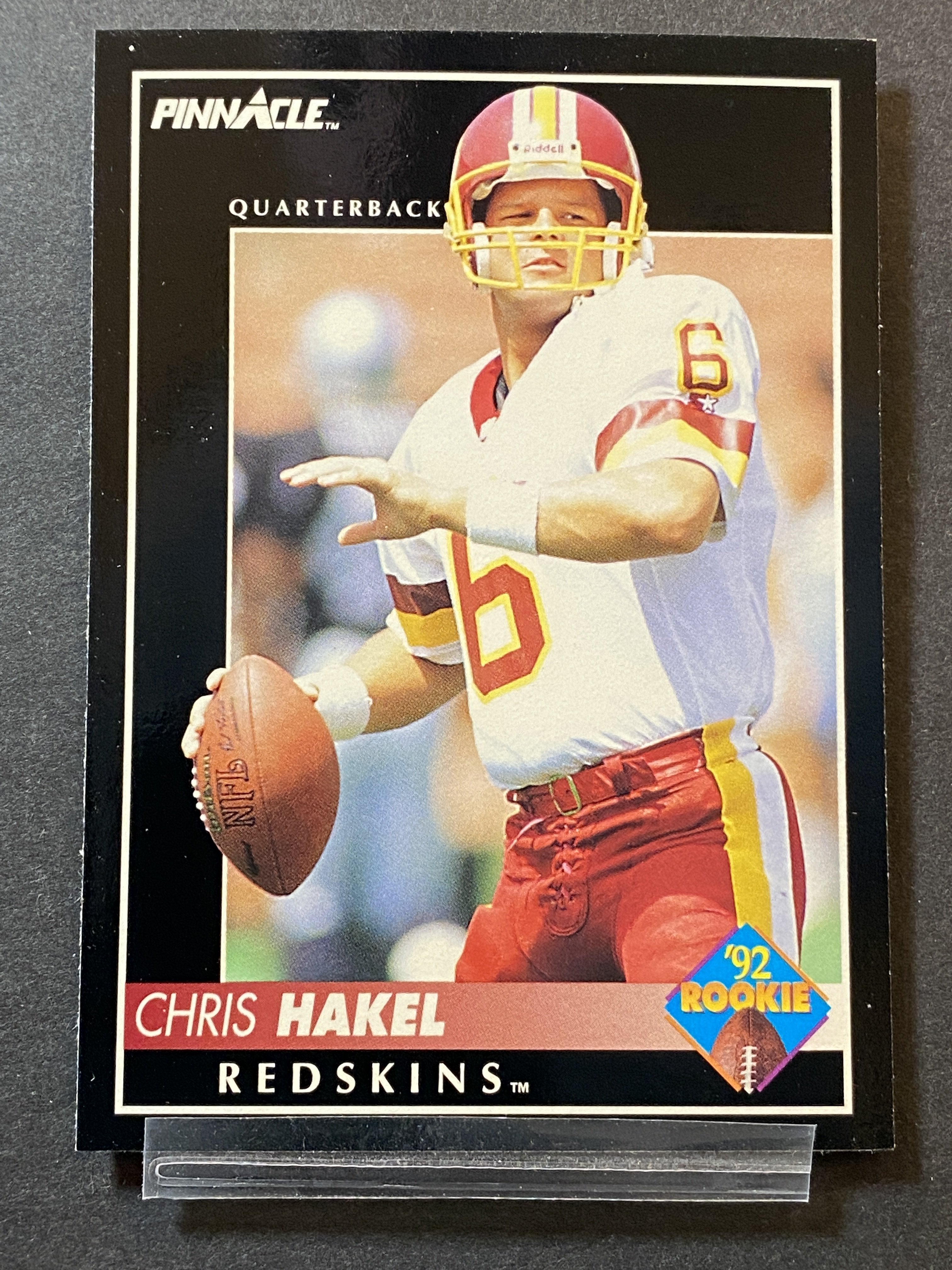 Chris Hakel 1992 Pinnacle Football Card Washington Football Team