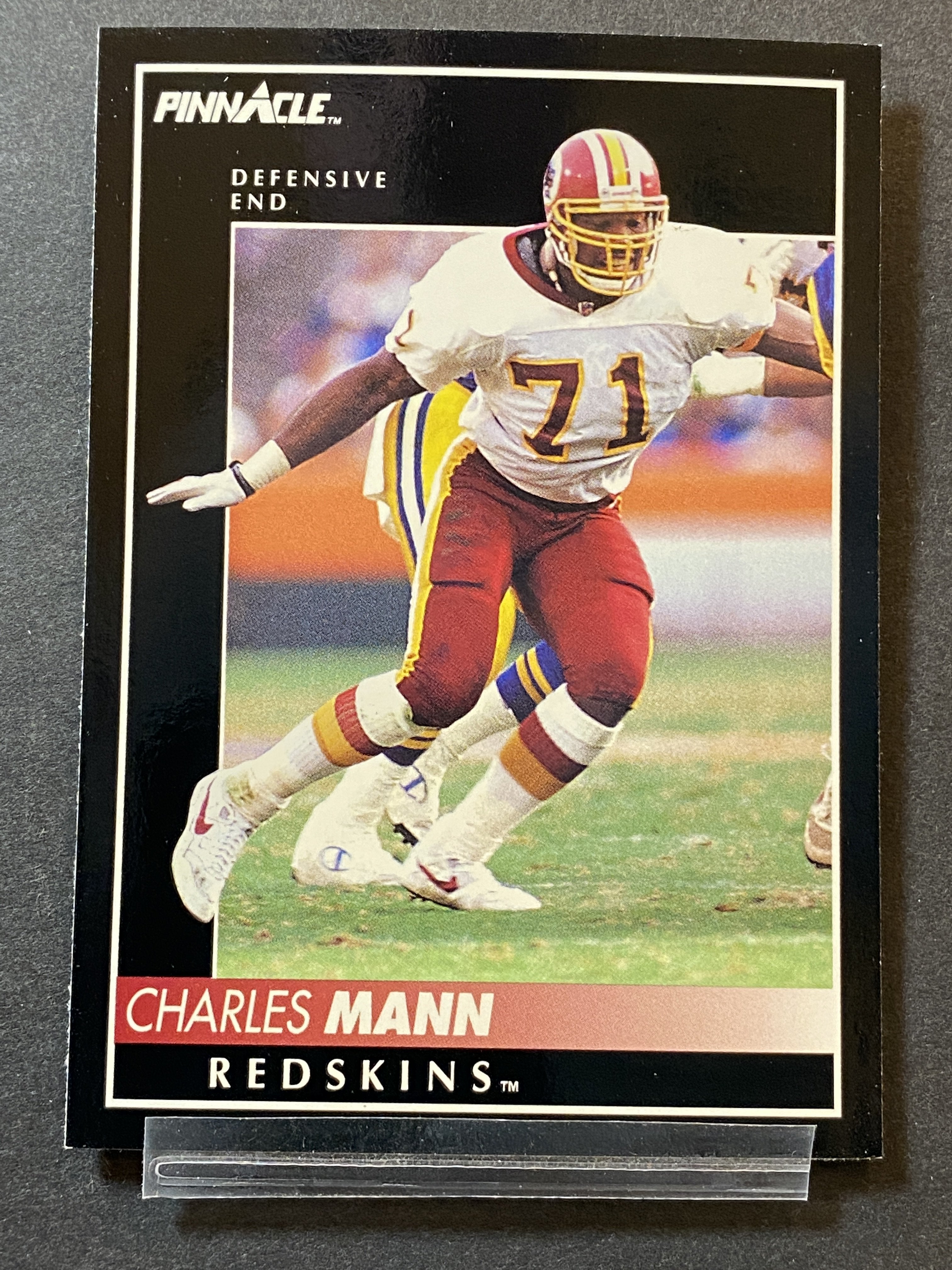 Charles Mann 1992 Pinnacle Football Card Washington Football Team