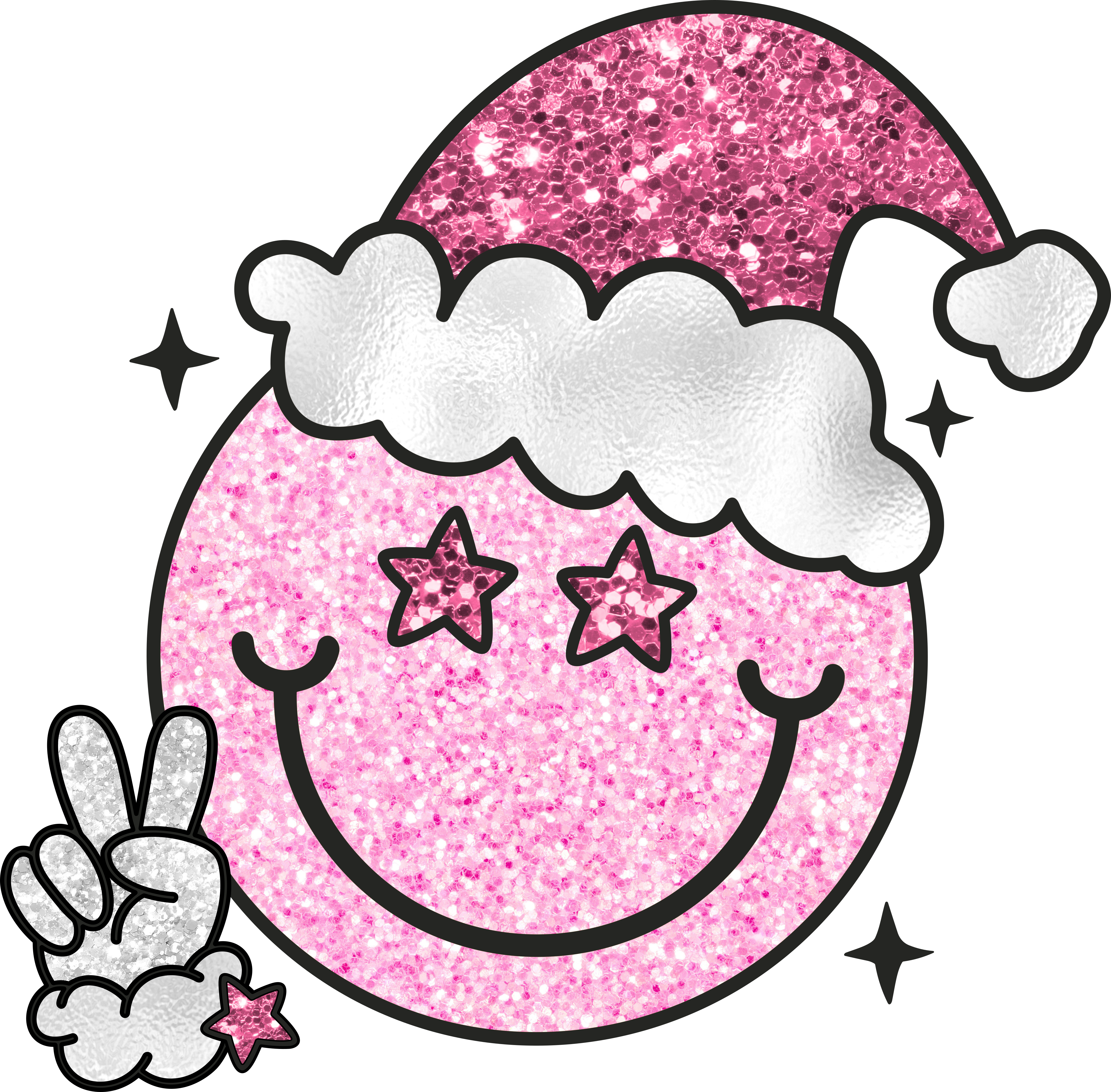 Glitter Smiley Santa