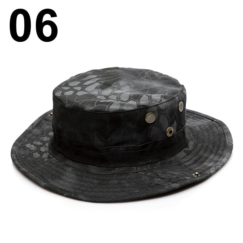 Multicam Boonie Hat Camo Military Hunting Hat Outdoor Hiking Fishing Sun Protector Fisherman Tactical Men Army Camo Hats