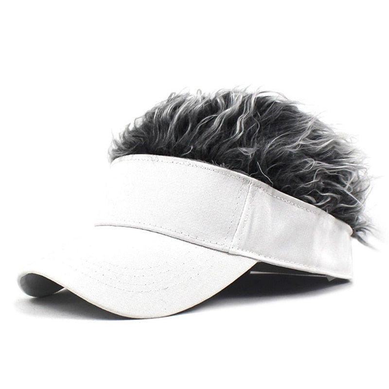 Novelty Baseball Cap Fake Hair Visor Sun Hat Men Women Hip Hop Caps With Spiked