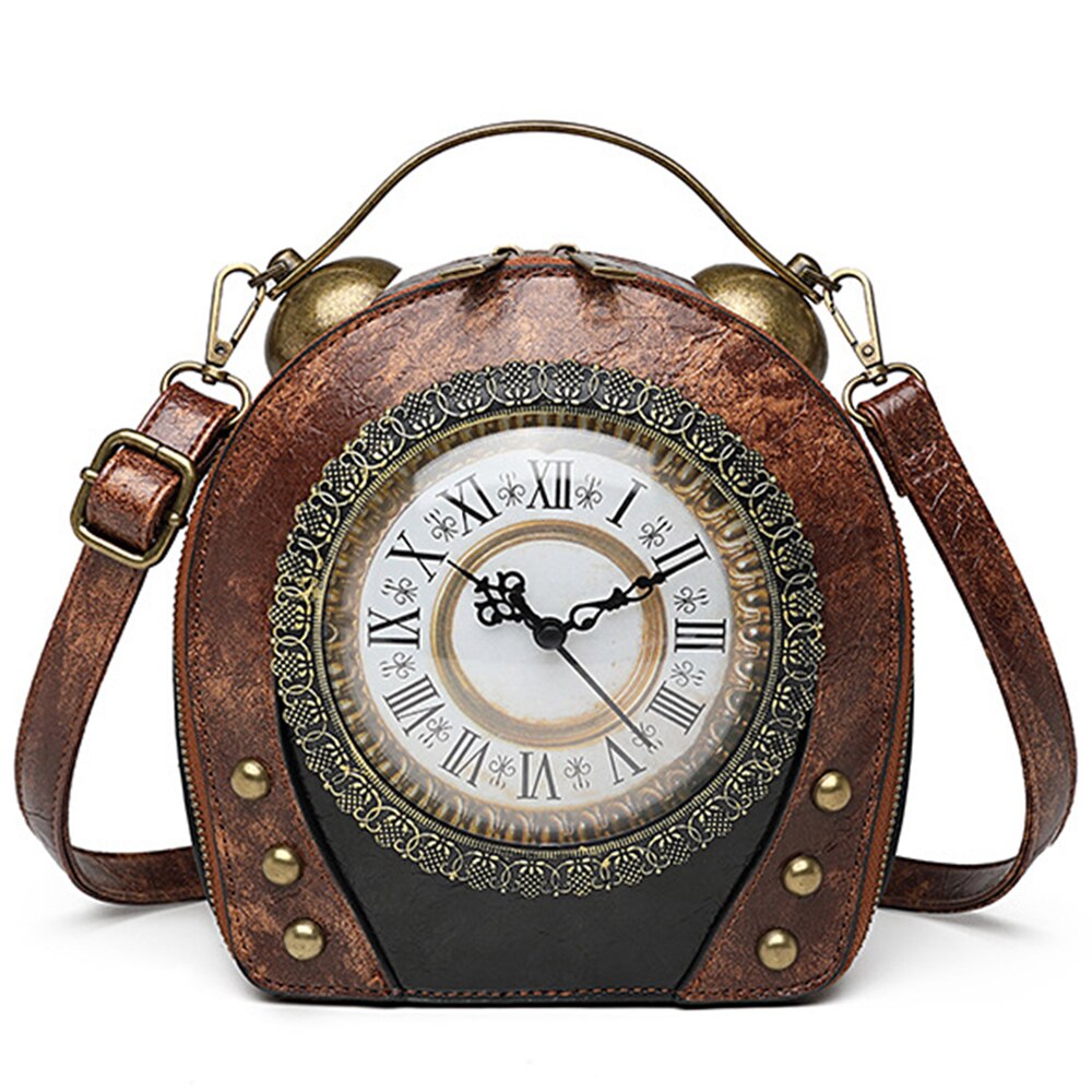 New Alarm Clock Crossbody Bag Women's Retro Hand-held Package Walkable Clock Messenger Handbag Ladies Fashion Cross Bag Handbag