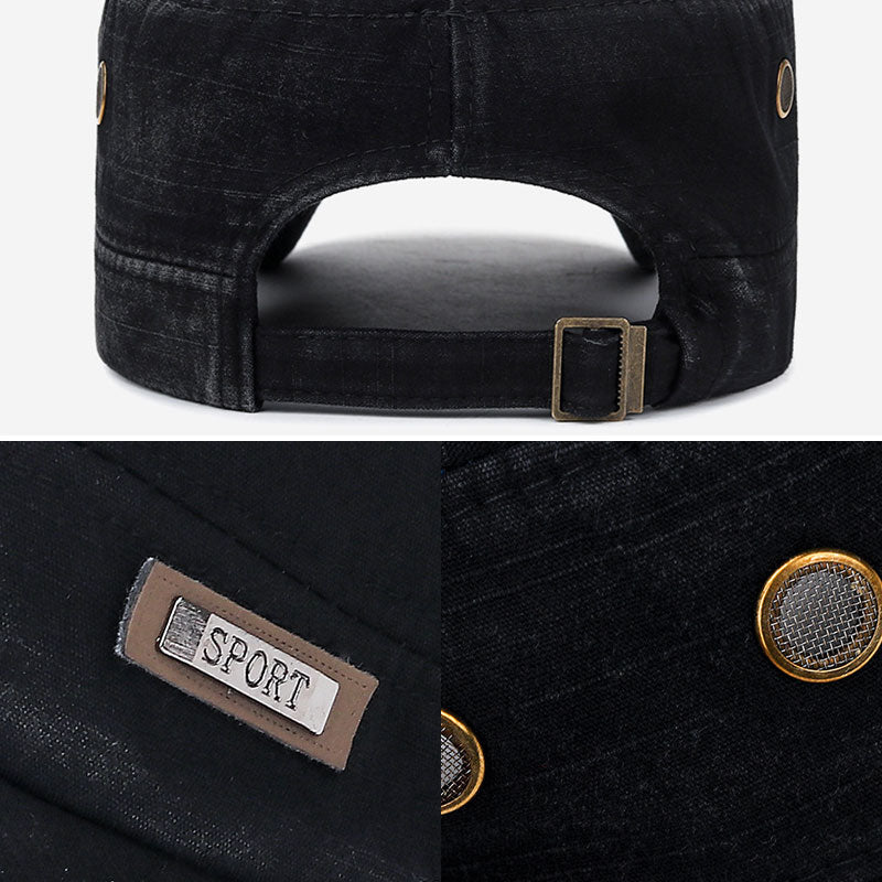 New Fashion Men Military Cap Summer spring Casual Cadet Hat Washed Cotton Flat Top Caps unisex Vintage army Hats Man Caps