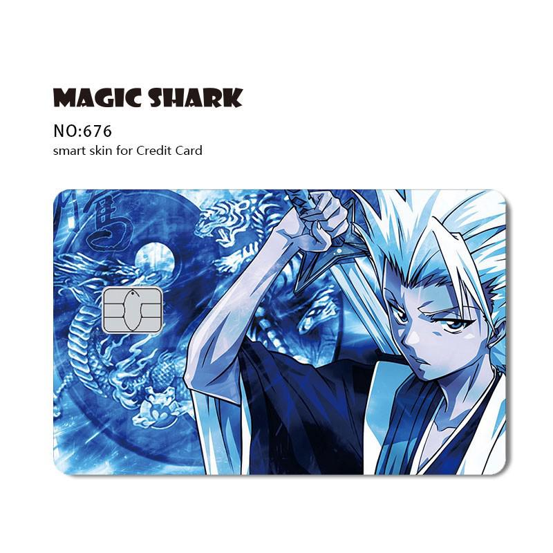 Magic Shark Cool Game Anime Cartoon Matte Film Sticker Skin Film Cover for Big Small No Chip Credit Debit Card Bus Card