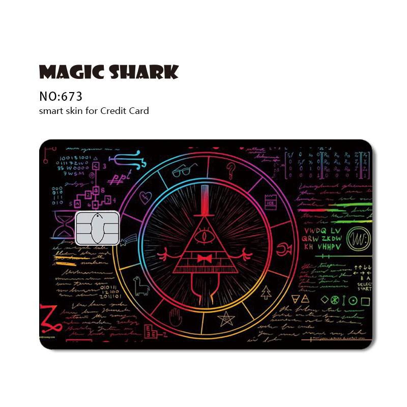 Magic Shark Cool Game Anime Cartoon Matte Film Sticker Skin Film Cover for Big Small No Chip Credit Debit Card Bus Card