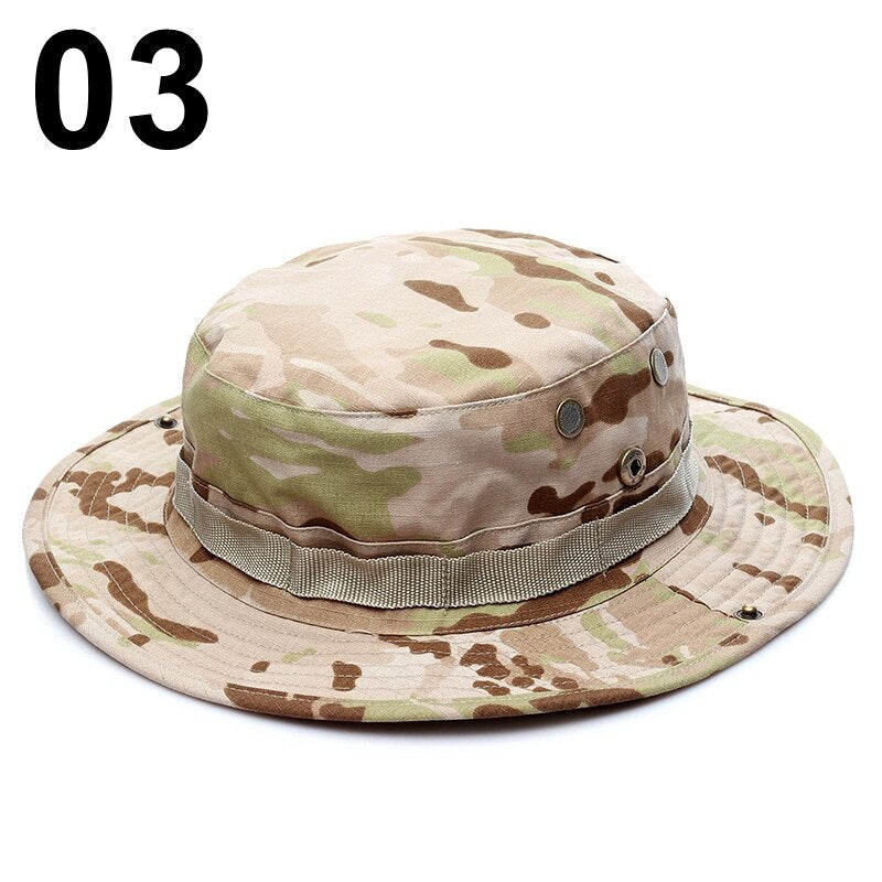 Multicam Boonie Hat Camo Military Hunting Hat Outdoor Hiking Fishing Sun Protector Fisherman Tactical Men Army Camo Hats