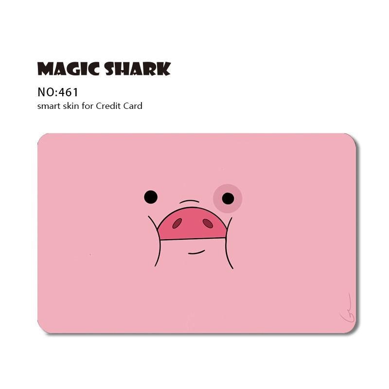 Magic Shark Leaf Warrior Pig Anime Cartoon Flower Matte Film Sticker Skin Film Cover for Big Small No Chip Credit Debit Card