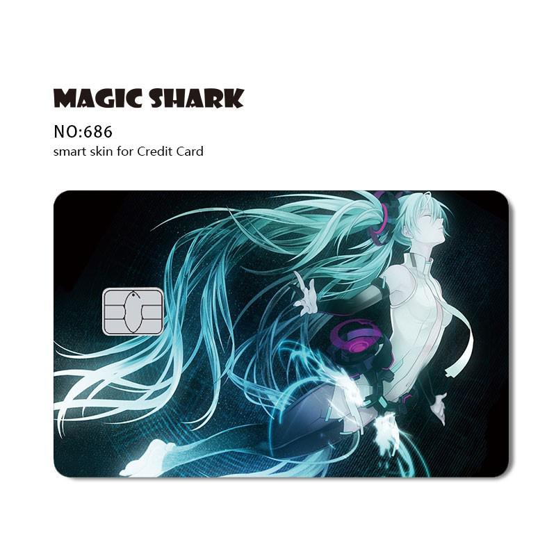 Magic Shark Cool Game Anime Cartoon Matte Film Sticker Skin Film Cover for Big Small No Chip Credit Debit Card Bus Card