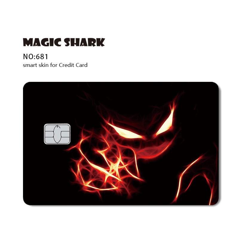 Magic Shark Cool Game Anime Cartoon Matte Film Sticker Skin Film Cover for Big Small No Chip Credit Debit Card Bus Card
