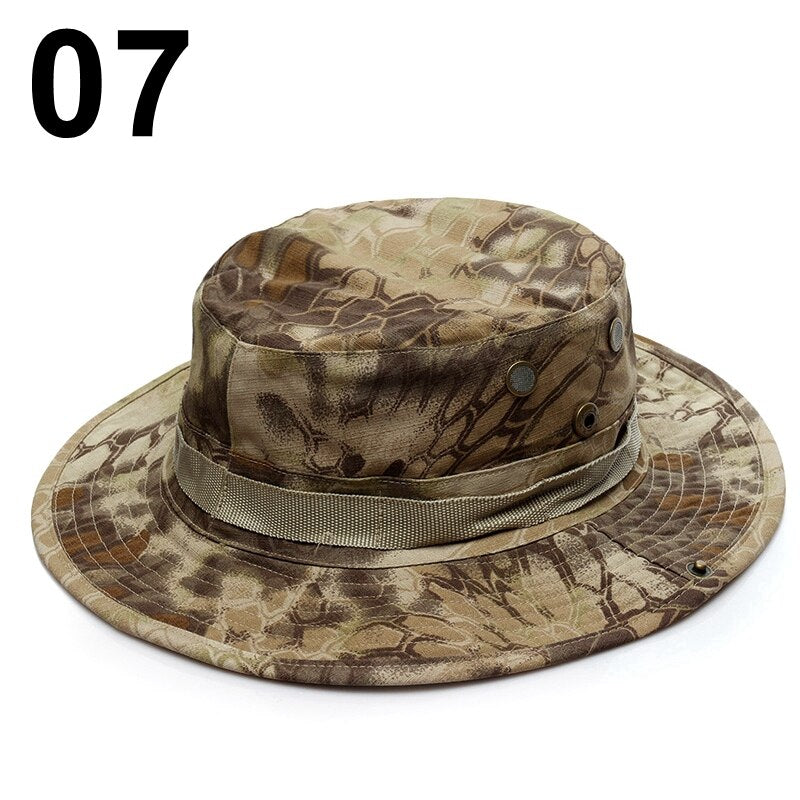 Multicam Boonie Hat Camo Military Hunting Hat Outdoor Hiking Fishing Sun Protector Fisherman Tactical Men Army Camo Hats