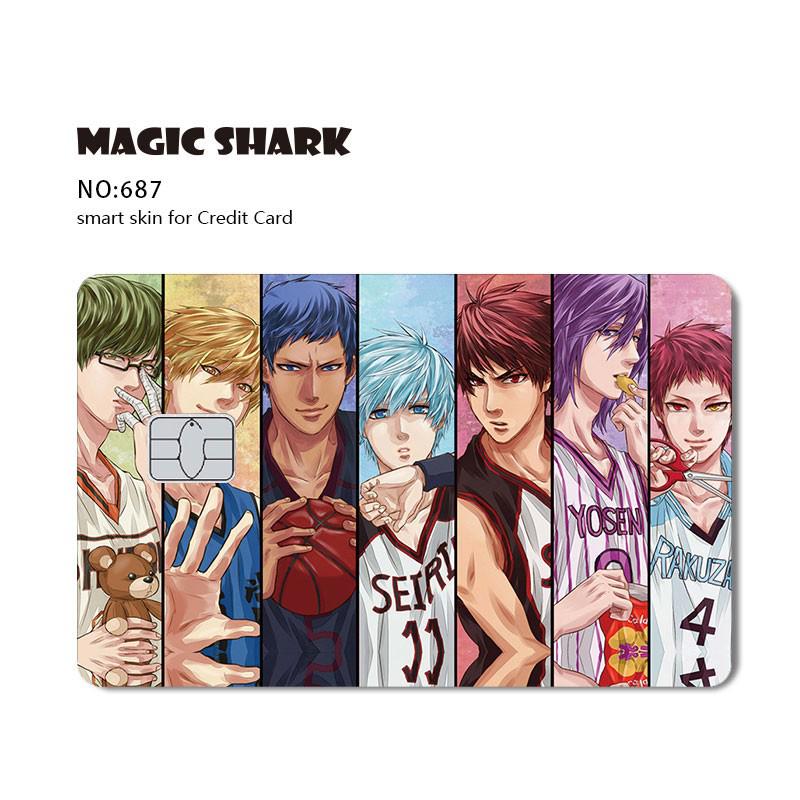 Magic Shark Cool Game Anime Cartoon Matte Film Sticker Skin Film Cover for Big Small No Chip Credit Debit Card Bus Card