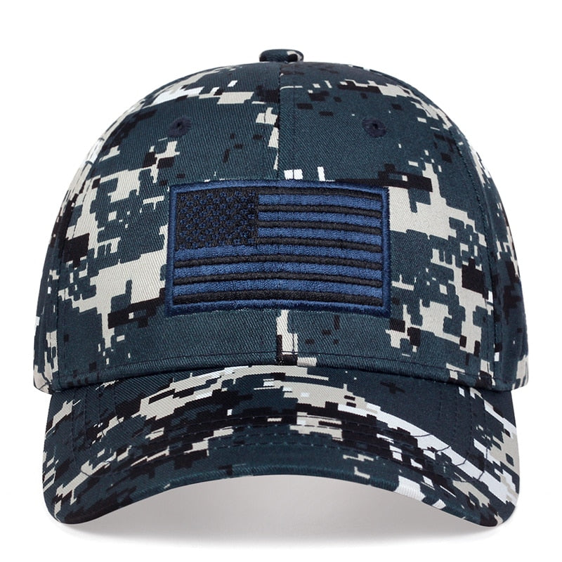 New Men USA Flag Camouflage Baseball Cap Army Embroidery Cotton Tactical Snapback Dad Hat Men Summer Sports Trucker Caps gorras