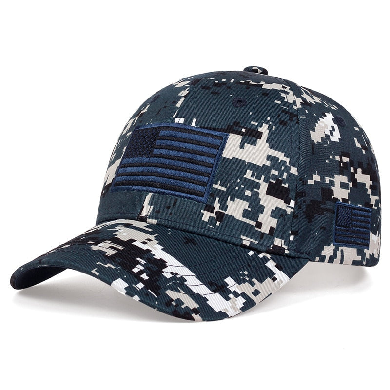 New Men USA Flag Camouflage Baseball Cap Army Embroidery Cotton Tactical Snapback Dad Hat Men Summer Sports Trucker Caps gorras