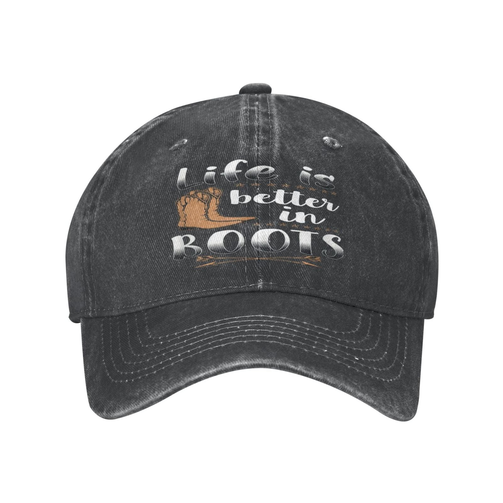 Life Is In Boots Cowboy Country Baseball Cap For Men Hat For Boy Women's Hats Hats For Girls Hip Hop Women's Hats Caps For Men