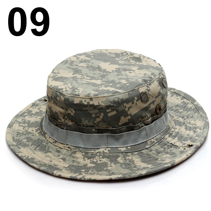 Multicam Boonie Hat Camo Military Hunting Hat Outdoor Hiking Fishing Sun Protector Fisherman Tactical Men Army Camo Hats