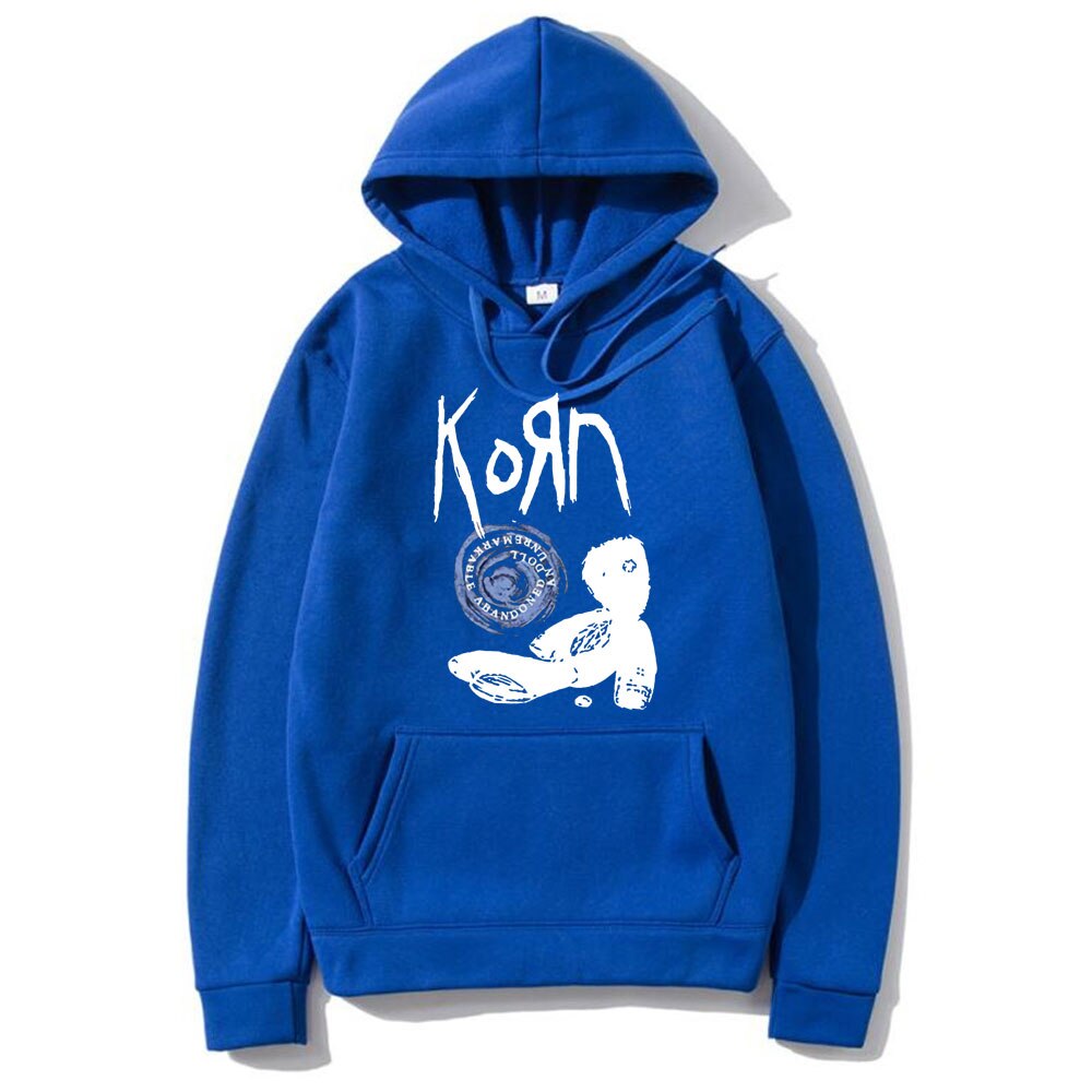 Korn Rock Band Letter Print Hoodie Doll Graphic Hoodies Men Women Hip Hop Oversized Sweatshirt Unisex Cotton Gothic Streetwear