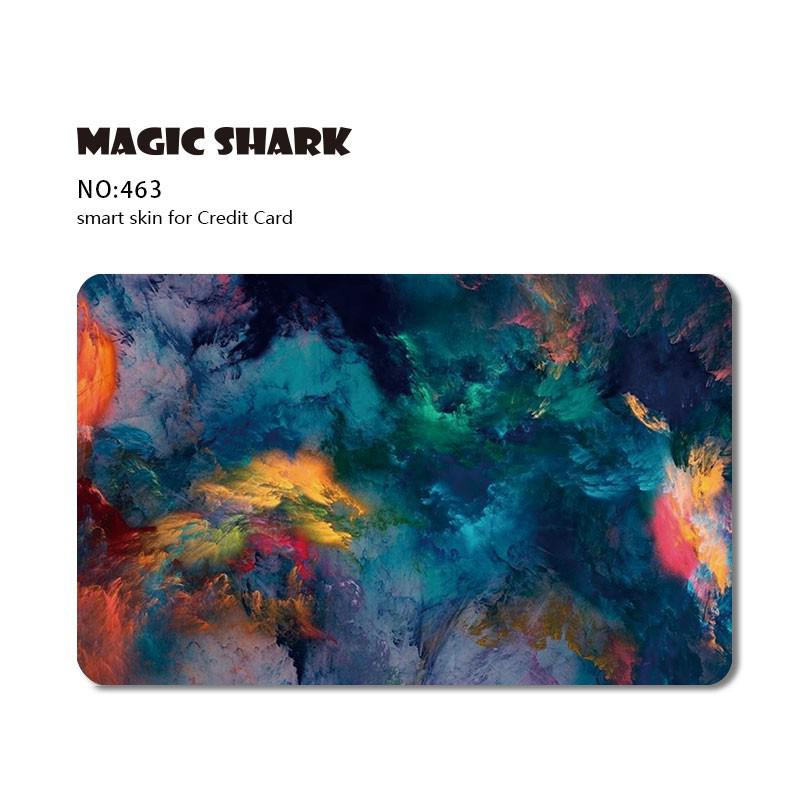 Magic Shark Leaf Warrior Pig Anime Cartoon Flower Matte Film Sticker Skin Film Cover for Big Small No Chip Credit Debit Card