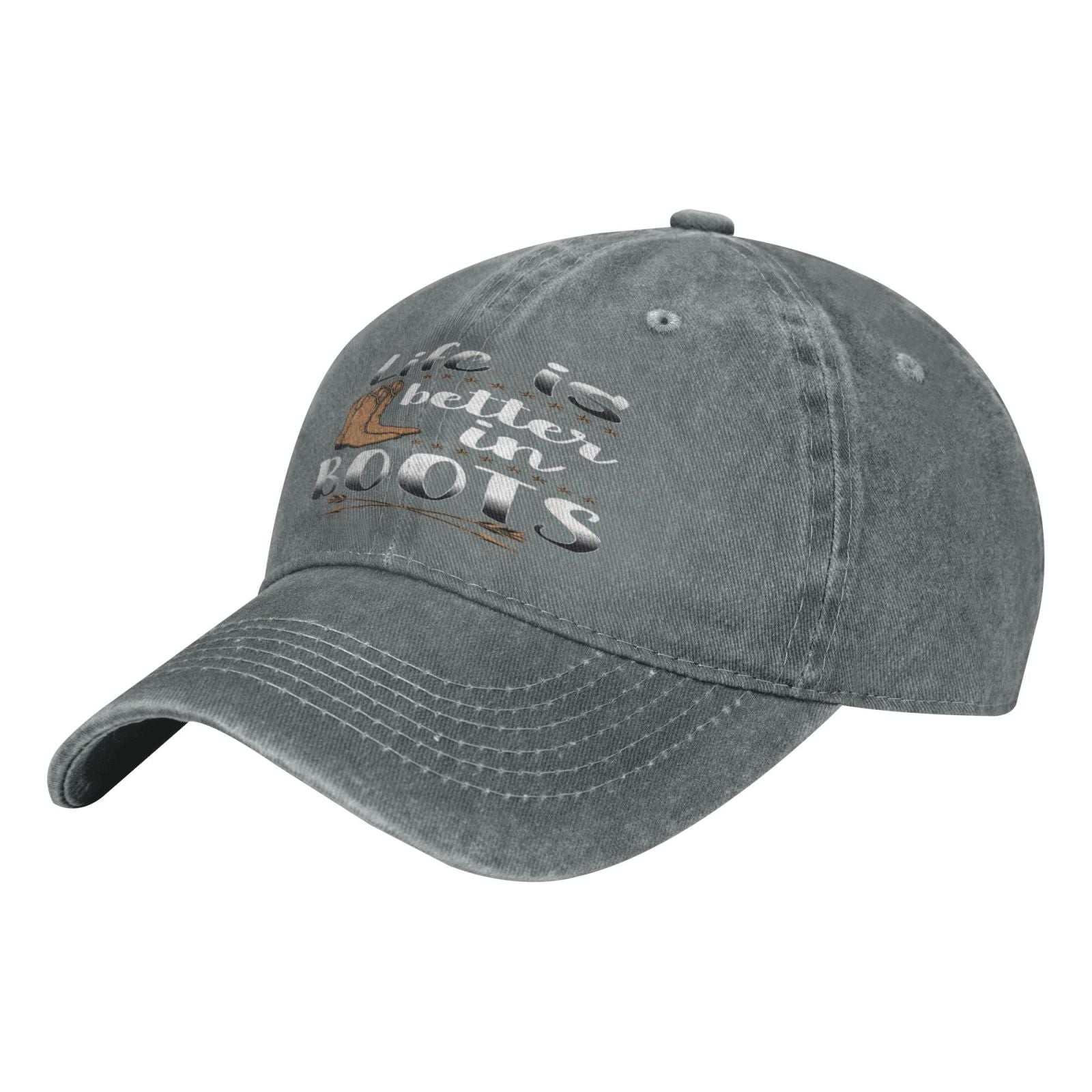 Life Is In Boots Cowboy Country Baseball Cap For Men Hat For Boy Women's Hats Hats For Girls Hip Hop Women's Hats Caps For Men