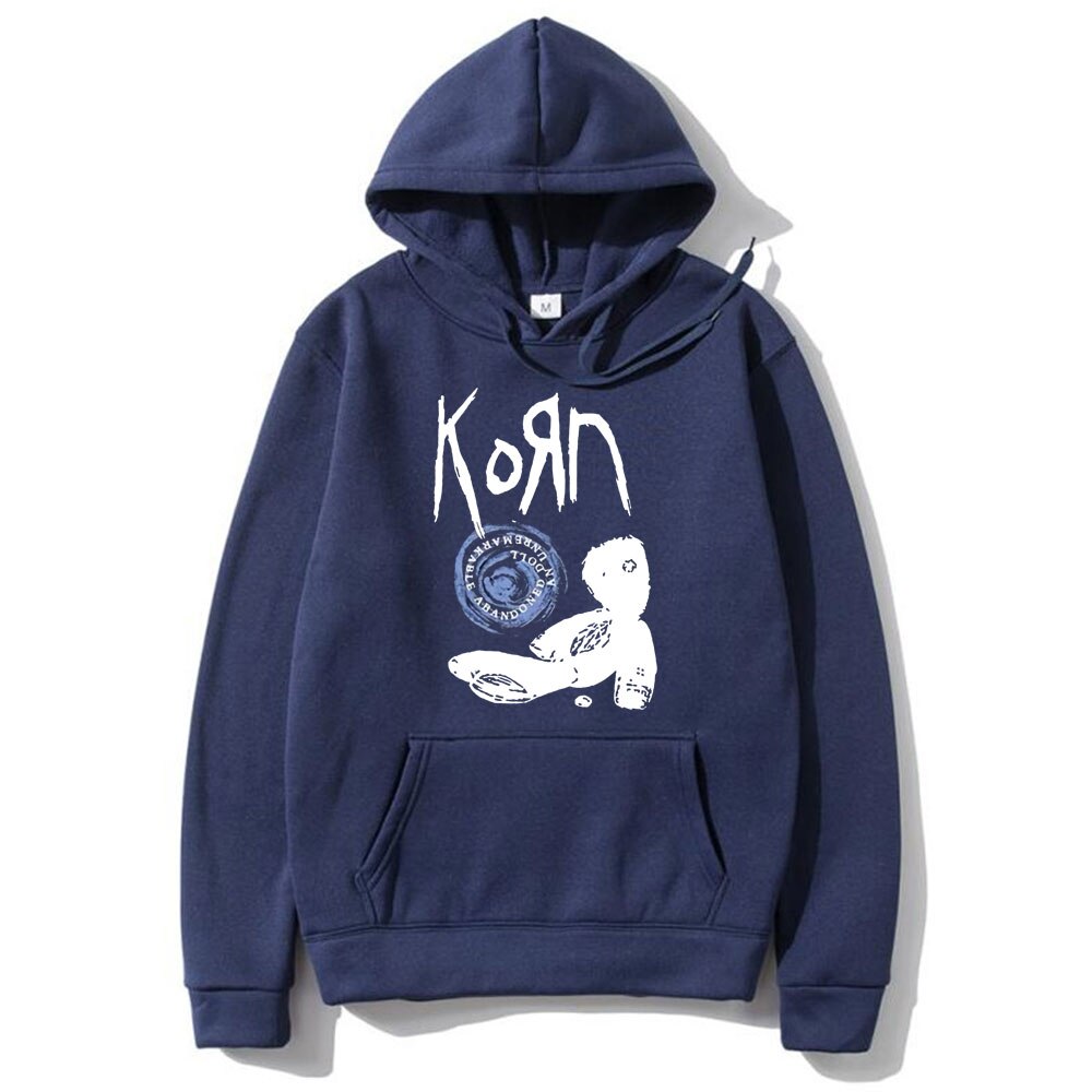 Korn Rock Band Letter Print Hoodie Doll Graphic Hoodies Men Women Hip Hop Oversized Sweatshirt Unisex Cotton Gothic Streetwear