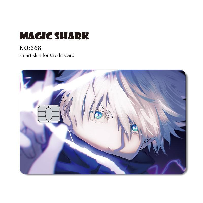 Magic Shark Cool Game Anime Cartoon Matte Film Sticker Skin Film Cover for Big Small No Chip Credit Debit Card Bus Card