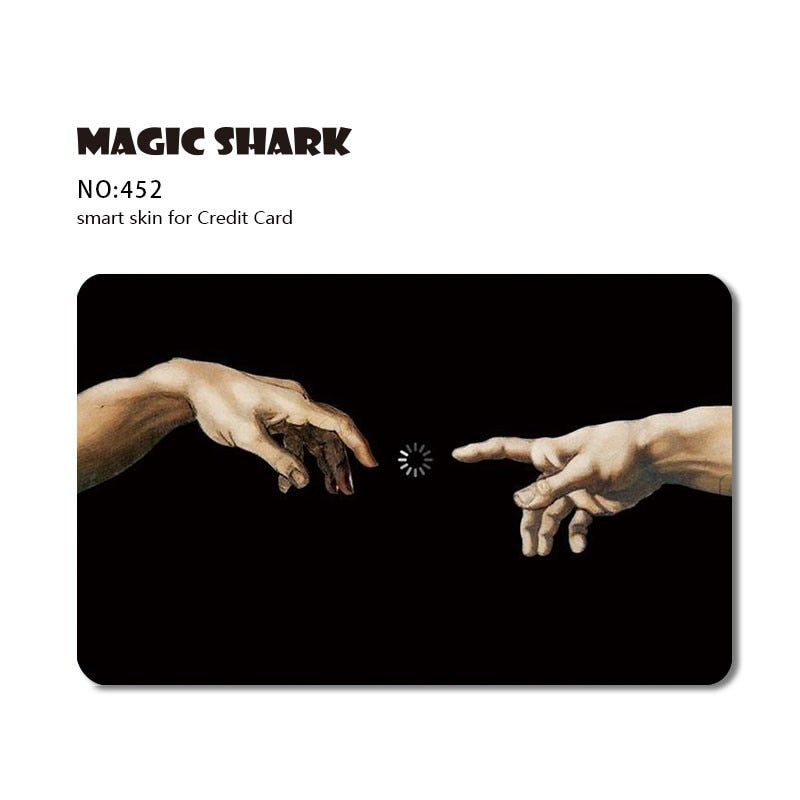 Magic Shark Leaf Warrior Pig Anime Cartoon Flower Matte Film Sticker Skin Film Cover for Big Small No Chip Credit Debit Card