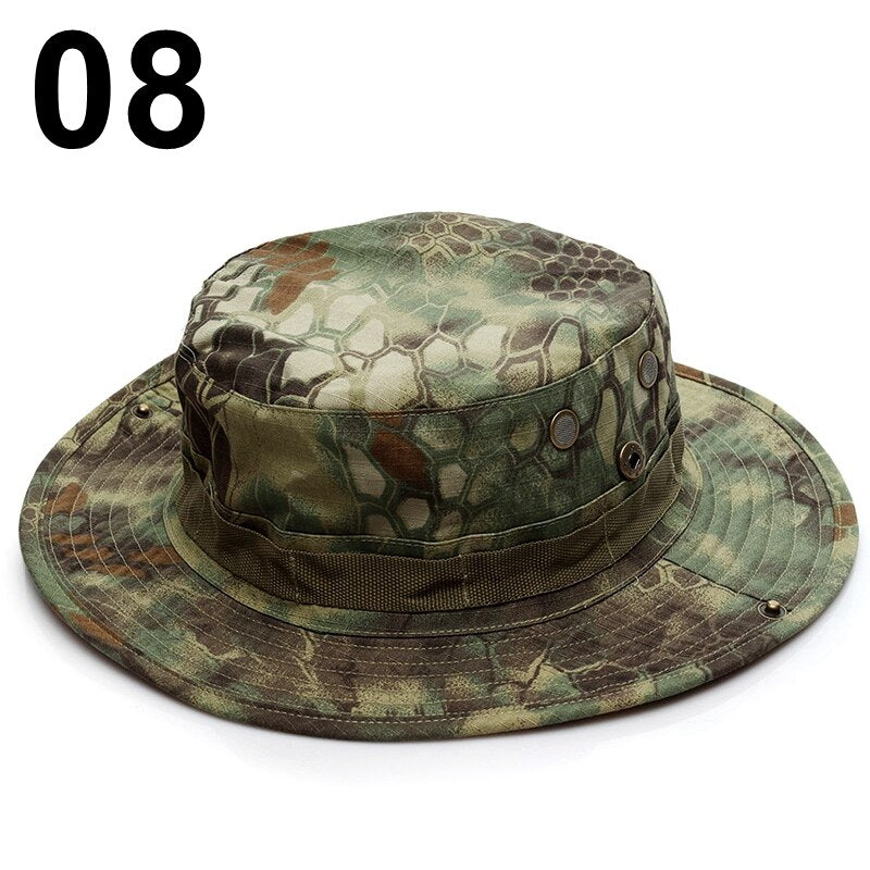 Multicam Boonie Hat Camo Military Hunting Hat Outdoor Hiking Fishing Sun Protector Fisherman Tactical Men Army Camo Hats