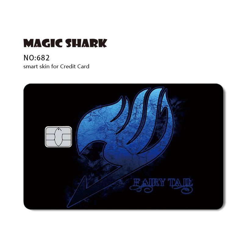 Magic Shark Cool Game Anime Cartoon Matte Film Sticker Skin Film Cover for Big Small No Chip Credit Debit Card Bus Card