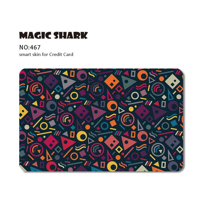Magic Shark Leaf Warrior Pig Anime Cartoon Flower Matte Film Sticker Skin Film Cover for Big Small No Chip Credit Debit Card