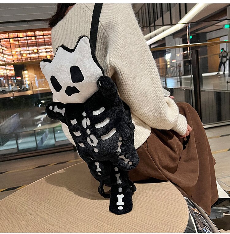 New Rock Panda Bear Designer Backpack Women Small Handbags Female Chain Monster