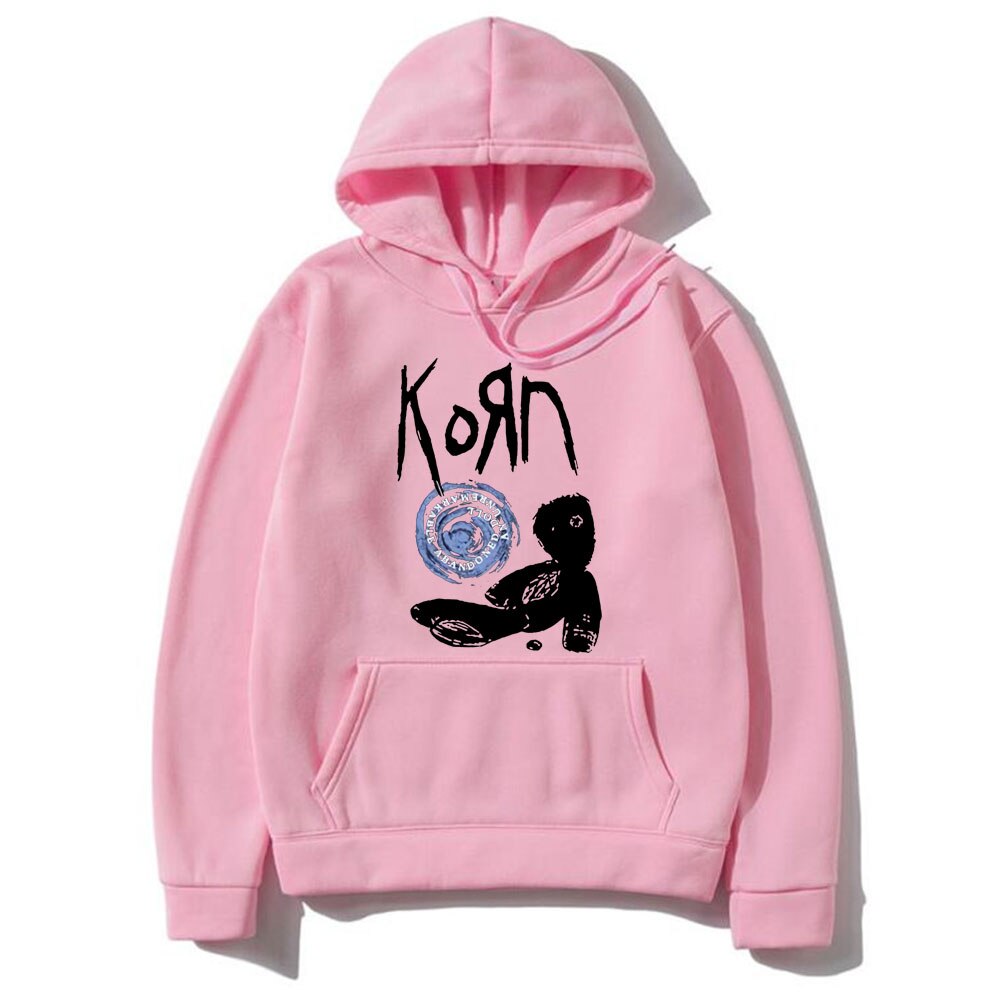 Korn Rock Band Letter Print Hoodie Doll Graphic Hoodies Men Women Hip Hop Oversized Sweatshirt Unisex Cotton Gothic Streetwear