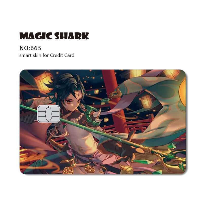 Magic Shark Cool Game Anime Cartoon Matte Film Sticker Skin Film Cover for Big Small No Chip Credit Debit Card Bus Card